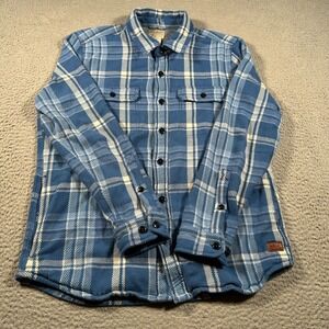 L.L. Bean Blue and White Plaid Casual Button-Down Shirt
